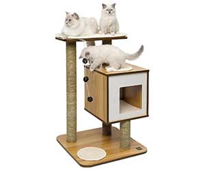 Mueble para gatos con casita y postes rascadores - Catit Vesper Base