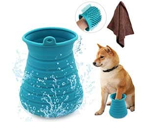 2-en-1: aparato para limpiar patas de perro y cepillo de baño - Idepet