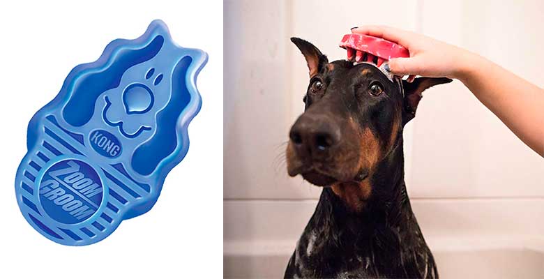 Cepillo masajeador y de baño para perros y gatos - Kong ZoomGroom