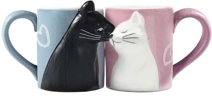 Juego de dos tazas con gatos para regalo