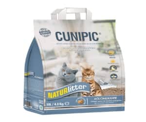 Areia para gatos de pêlo curto - natural, ecológica, biodegradável e aglomerante - Cunipic Naturlitter