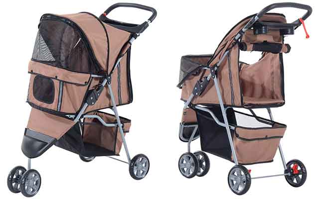 Carrito barato de 3 ruedas para gatos y perros pequeños - PawHut