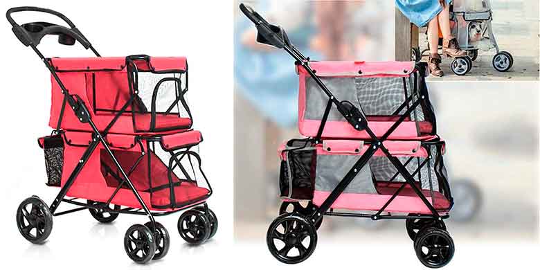 Cochecito doble para perros y gatos - NAUY Pet Trolley