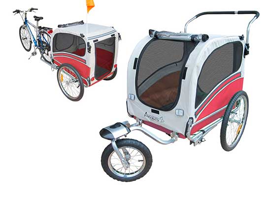 Remolque de bicicleta y carro para perros medianos y grandes - Polironeshop Argo