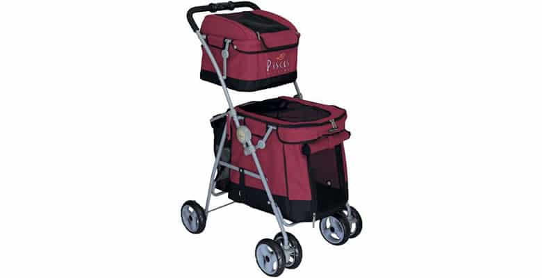 Carrito para perros y gatos con dos compartimentos - Poussette Chien