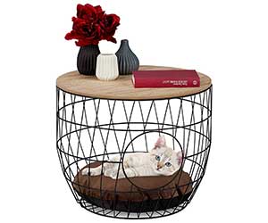 Mesa auxiliar con departamento acolchado para gatos - Relaxdays