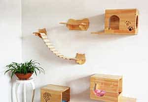 Kit de estantes, repisas, baldas y puente de pared para gatos - Shanzhizui