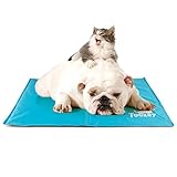 Toozey Alfombra Refrescante para Perro Gato Autoenfriamiento - Alfombra de Gel Activada por Presión para Perros Mediano/Grande, a Prueba de Arañazos/Impermeable/Antideslizante, Azul M(65 * 50cm)