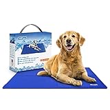 Nobleza - Alfombrilla refrescante para Mascotas Grandes. Auto refrigerante No tóxico. Ideal para para Perros, Gatos en Verano. 90 * 50 cm, Color Azul