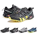 Zapatillas De Trail Running Impermeables para Hombre Mujer Zapatillas Trekking Zapatos Senderismo Deporte Amarillo Talla 36