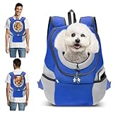 PETCUTE Mochila para Perros Mochila Bolsos para Perros pequeños transportador de Perros portabebés para Perros,Azul,L