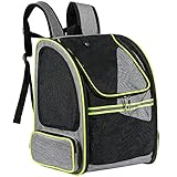 FREESOO Portador de Viaje Mochila Bolsa de Transporte para Mascotas Perros Gatos Malla Completa Transpirable Transportín Jaula Capazos Transportadoras Plegable Viaje Coche Portátil, Negro