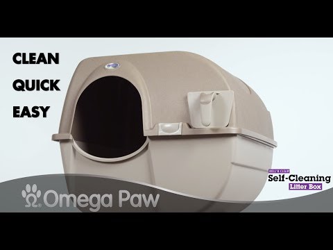 Omega Paw Roll&#039;n Clean Self-Cleaning Litter Box - Beige